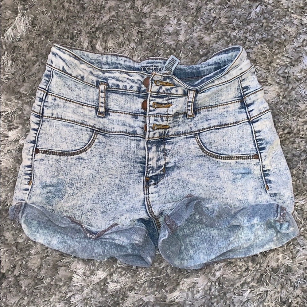 High waisted, jean shorts
